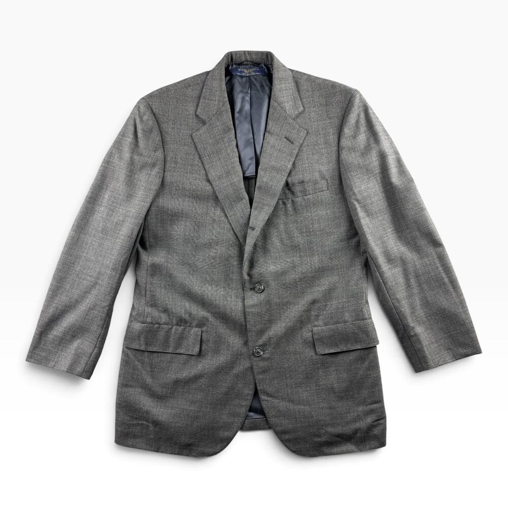 Vintage Brooks Brothers Makers 40R Blazer Union Made USA Gray Glen Plaid Jacket